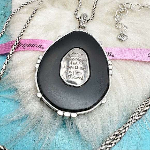 Brighton Elegant Instincts Crystal Oval Necklace Silver Plate "Love Reigns" - Picture 2 of 8